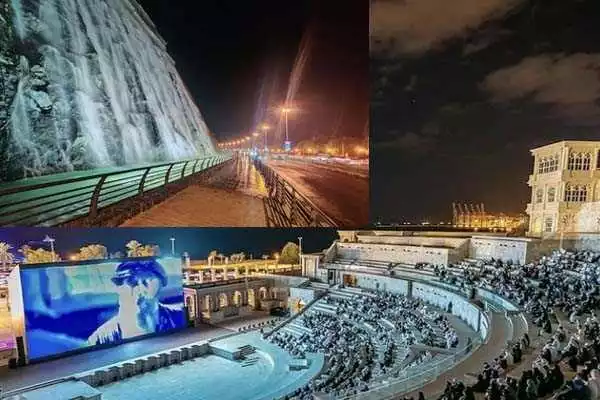 Khorfakkan amphitheatre and waterfall