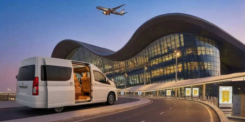 van for Abu Dhabi airport transfer from Dubai